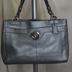 Coach F16531 Penelope silver leather satchel